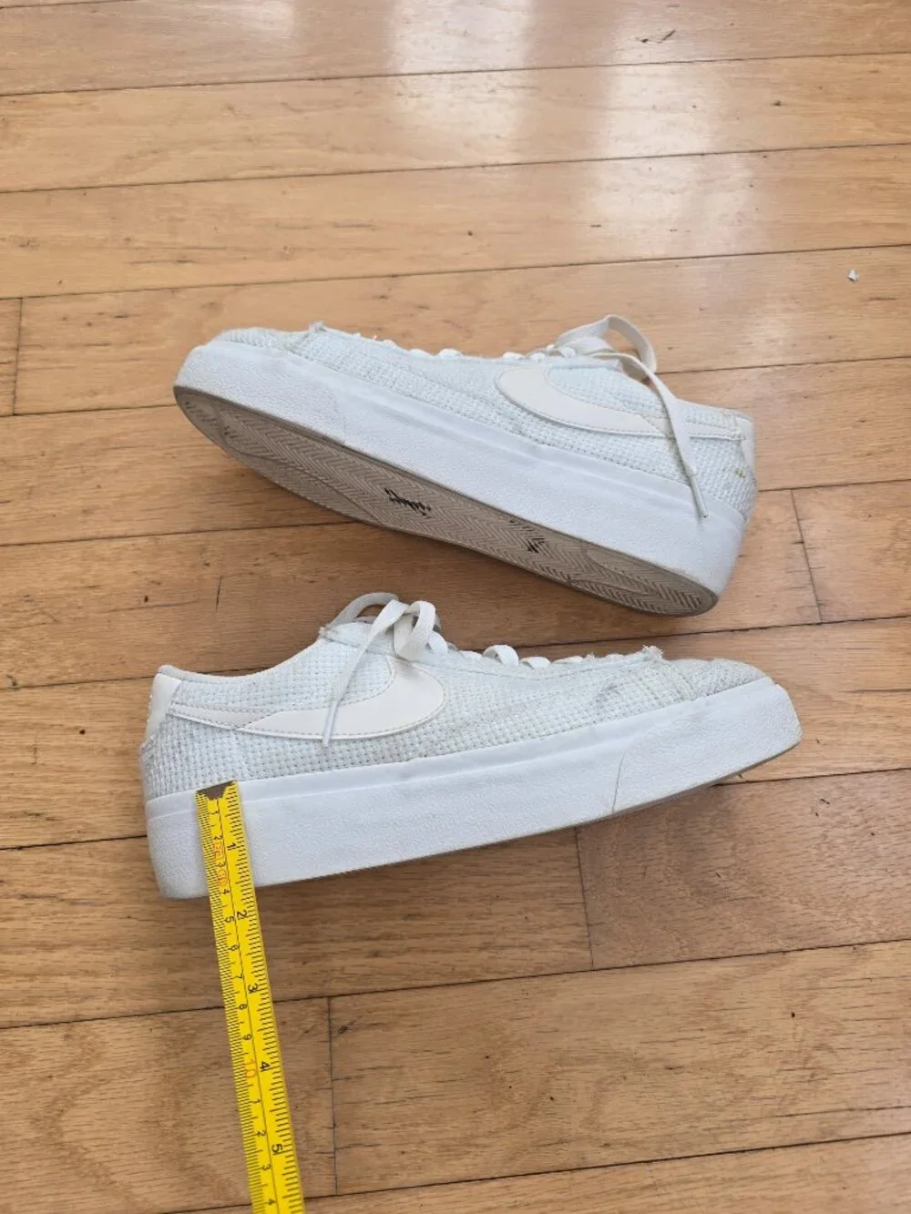 Nike | Blazer Summit White Monochrome Low Platform Sneakers | WMS 9.5